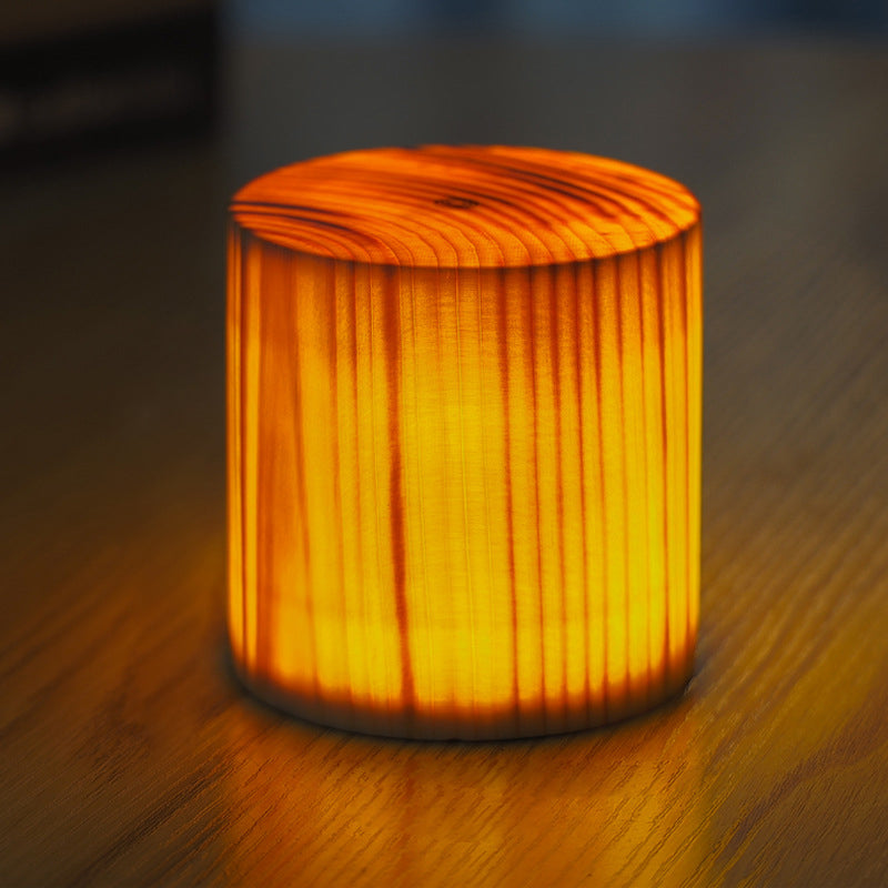 Stylish LED Table Lamp - WoodGlow-Cylinder-8 x 9 cm-State of Style
