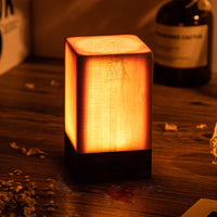 Stylish LED Table Lamp - WoodGlow-Square-6 x 6 x 10 cm-State of Style