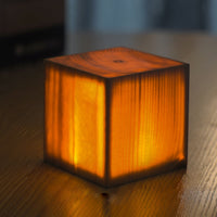 Stylish LED Table Lamp - WoodGlow-Square-8 x 8 x 9 cm-State of Style