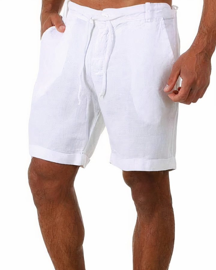 Stylish Linen Shorts for Men - Leo-White-S-State of Style