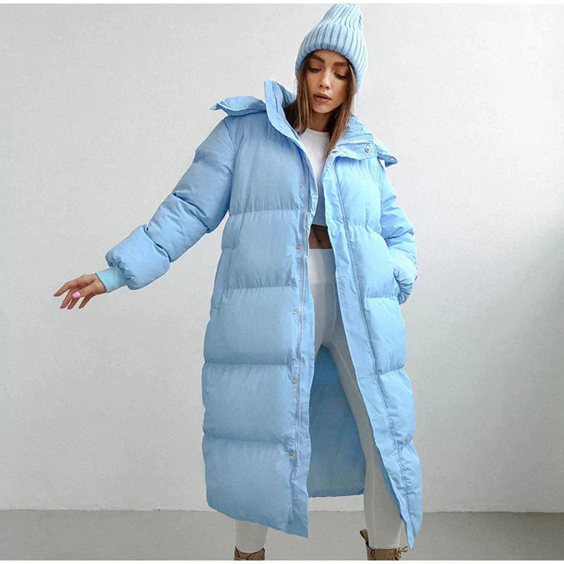 Stylish Long Ladies' Down Jacket - Elise-Green-XS-State of Style