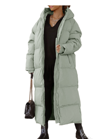 Stylish Long Ladies' Down Jacket - Elise-Green-XS-State of Style