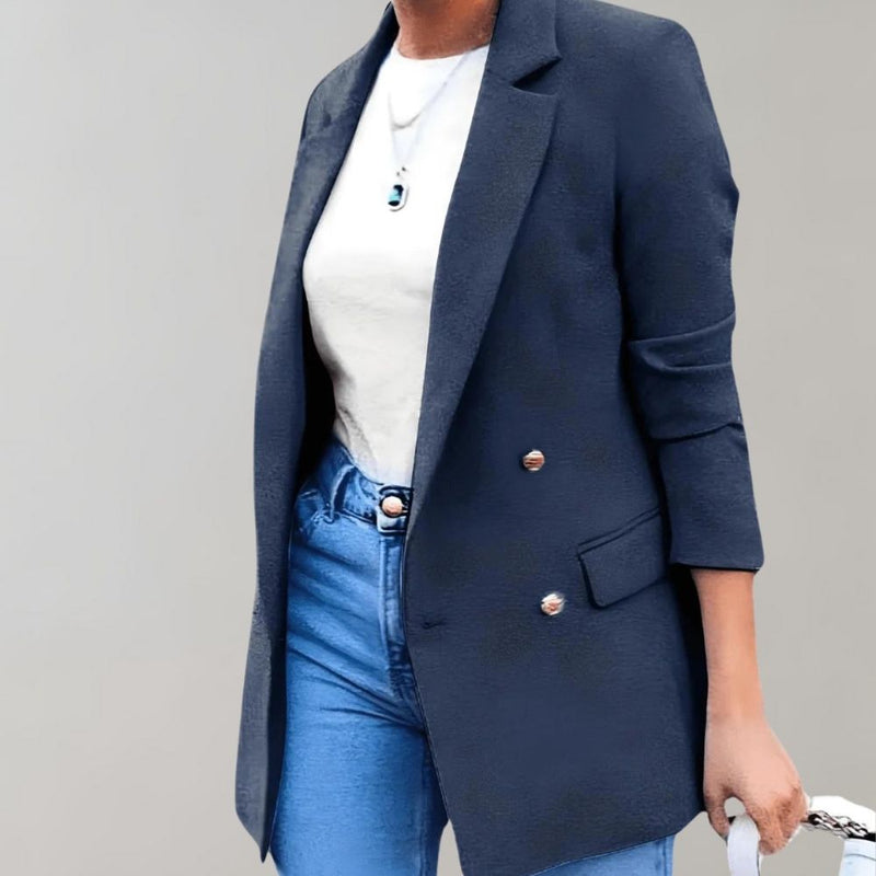 Stylish Long Ladies Jacket - Clara-White-S-State of Style