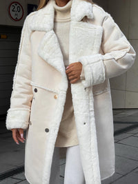 Stylish Long Polar Fleece Women's Coat - Ava-Beige-S-State of Style