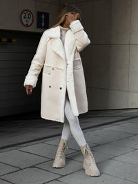 Stylish Long Polar Fleece Women's Coat - Ava-Beige-S-State of Style