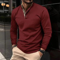 Stylish Long Sleeve Men's Polo - Finn-Red-S-State of Style