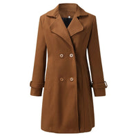 Stylish Long Women's Coat with Turned-Down Collar - Valentina-Grey-S-State of Style