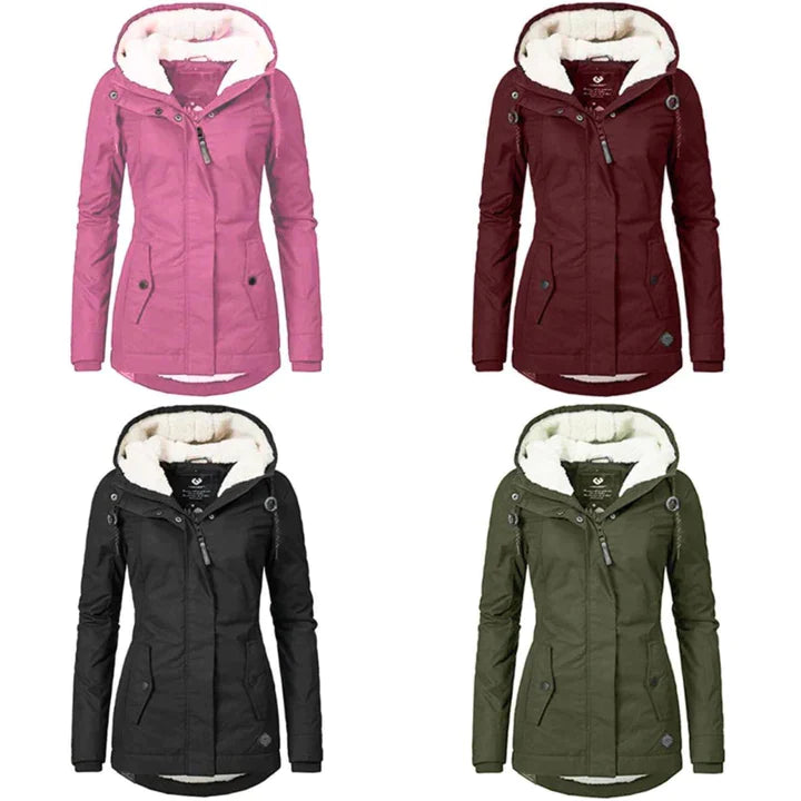 Stylish Long Women's Winter Coat - Lina-Green-S-State of Style