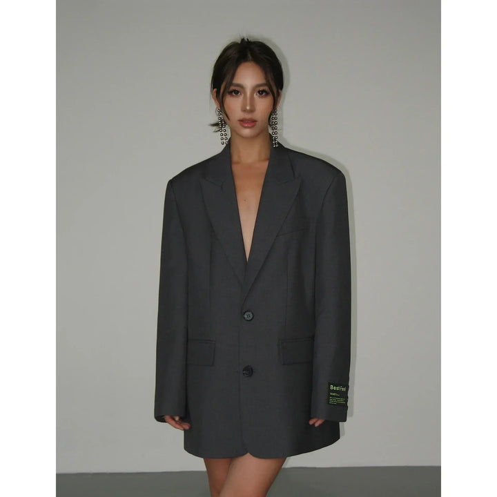 Stylish Loose-Fitting Women's Blazer - Marissa-Black-S-State of Style