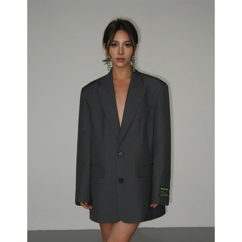 Stylish Loose-Fitting Women's Blazer - Marissa-Black-S-State of Style