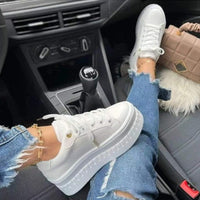 Stylish Luxury Platform Women's Sneakers - Nina-White-3.5-State of Style