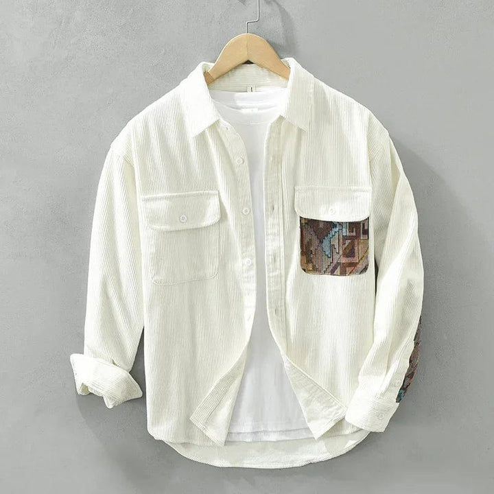 Stylish Men's Corduroy Shirt – Floris-White-M-State of Style