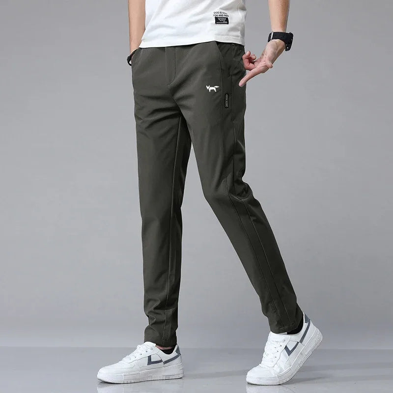 Stylish Men's Golf Trousers - FairwayFlex-Olive Green-28-State of Style