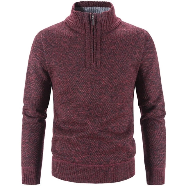 Stylish Men's Half-Zip Sweater - SummitCraft-Burgundy-M-State of Style