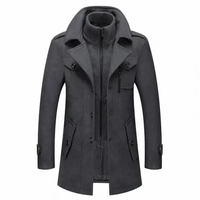 Stylish Men's Jacket with Double Collar - Milan-Grey-S-State of Style