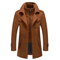 Stylish Men's Jacket with Double Collar - Milan-Khaki-S-State of Style
