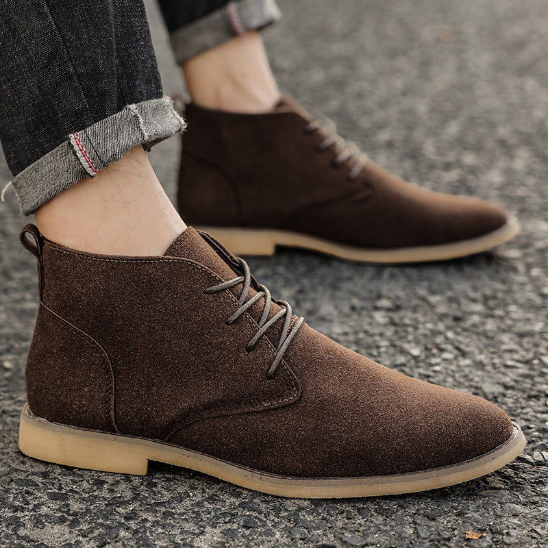 Stylish Men's Lace-Up Shoes in PU Suede - Luca-Brown-6-State of Style