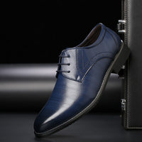 Stylish Men's Lace-up Shoes with Brogue Details - Lennard-Blue-5.5-State of Style