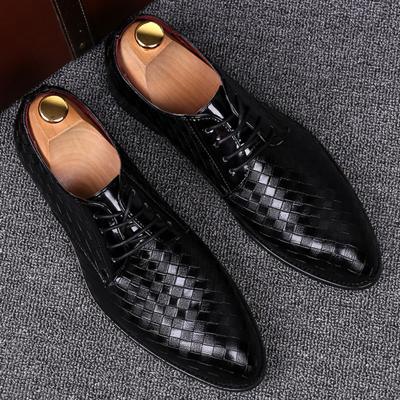 Stylish Men's Leather Lace-Up Shoes - Casper-Black-5-State of Style