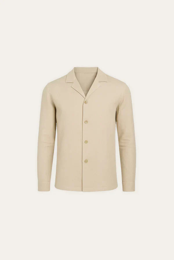 Stylish men's linen shirt with concealed button placket – Eliano-XS-State of Style