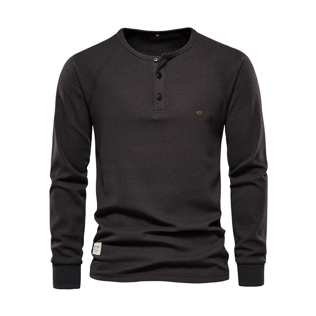 Stylish Men's Long Sleeve Shirt - Milo-Dark grey-S-State of Style