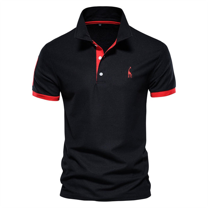 Stylish Men's Polo - Franklin-Black - Red-S-State of Style