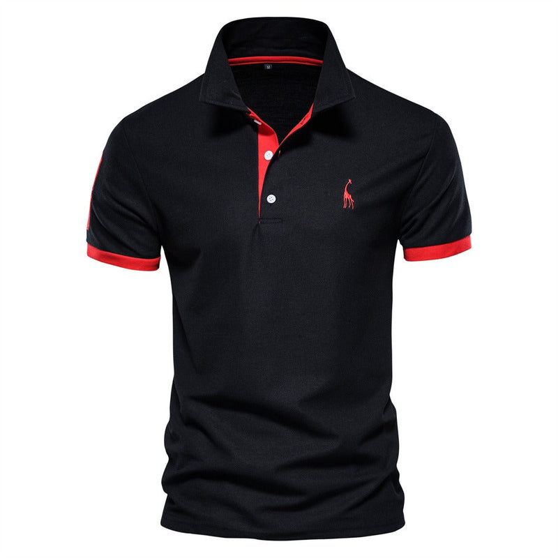 Stylish Men's Polo - Franklin-Black - Red-S-State of Style