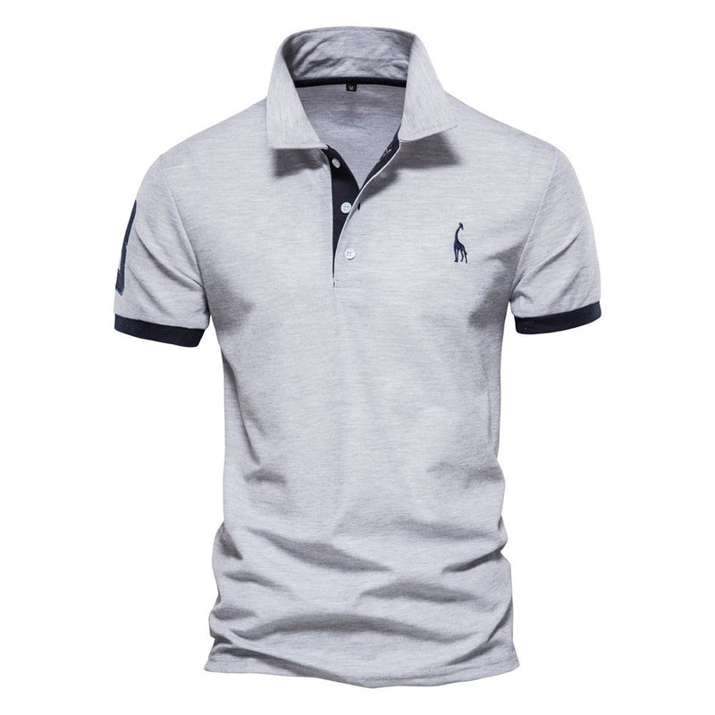 Stylish Men's Polo - Franklin-Grey - Dark Blue-S-State of Style