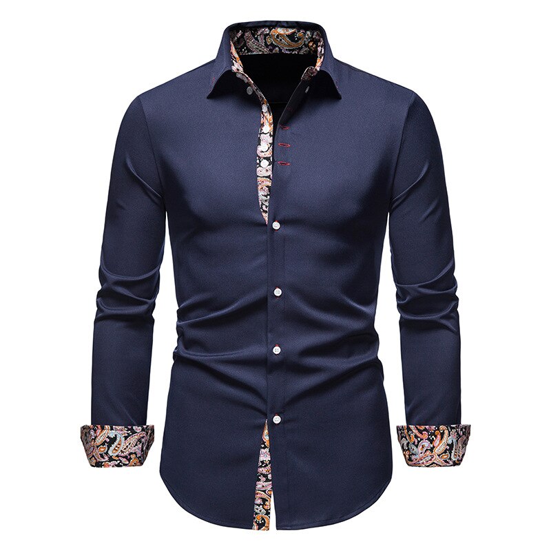 Stylish Men's Shirt - Arvid-Dark Blue-S-State of Style