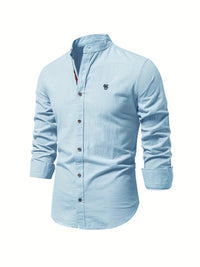 Stylish Men's Shirt for Spring - Leon-Light Blue-XS-State of Style