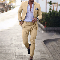 Stylish Men's Suit - Lucas-Khaki-M-State of Style