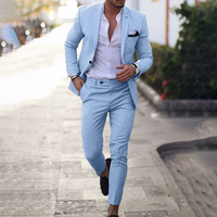 Stylish Men's Suit - Lucas-Light Blue-M-State of Style