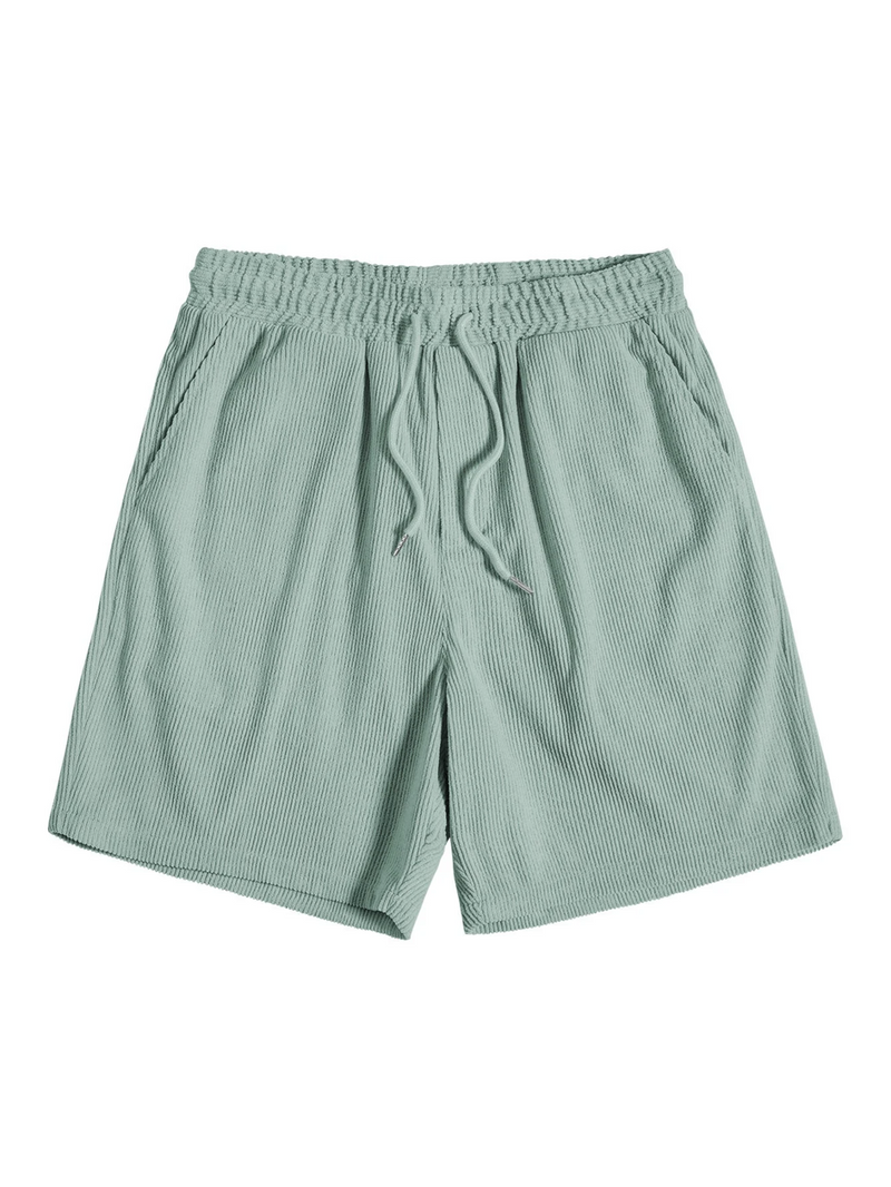 Stylish men's summer set with shirt and cord shorts - SummerCore-Beige-S-State of Style