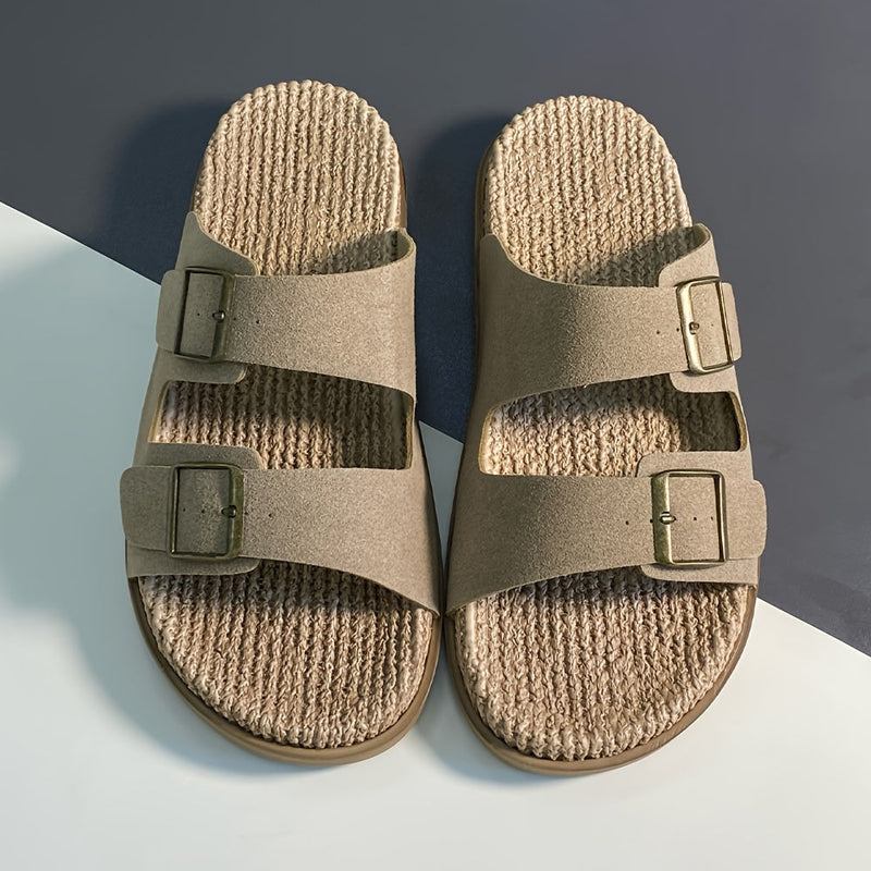 Stylish men's summer slip-ons with adjustable straps - GripStep-Apricot-6.5-State of Style