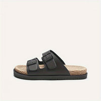 Stylish men's summer slip-ons with adjustable straps - GripStep-Black-6.5-State of Style