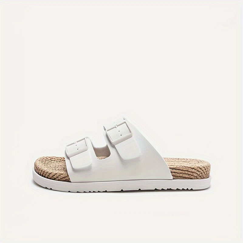 Stylish men's summer slip-ons with adjustable straps - GripStep-White-6.5-State of Style