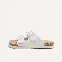 Stylish men's summer slip-ons with adjustable straps - GripStep-White-6.5-State of Style