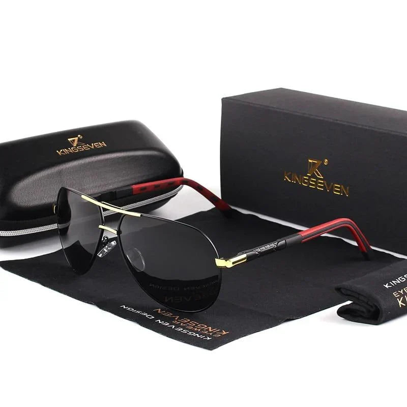 Stylish men's sunglasses with UV400 protection – Lennart-Gold-Black-State of Style