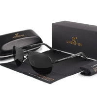 Stylish men's sunglasses with UV400 protection – Lennart-Gold-Black-State of Style
