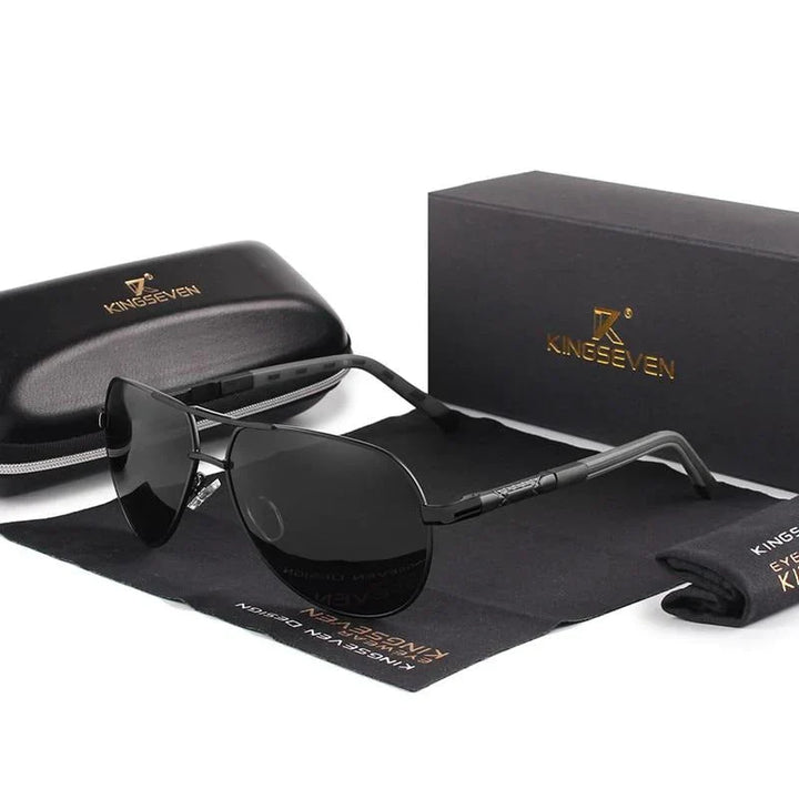 Stylish men's sunglasses with UV400 protection – Lennart-Gold-Black-State of Style