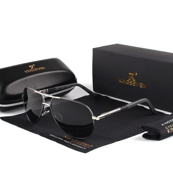 Stylish men's sunglasses with UV400 protection – Lennart-Gray-Black-State of Style