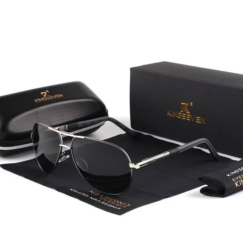 Stylish men's sunglasses with UV400 protection – Lennart-Gray-Black-State of Style
