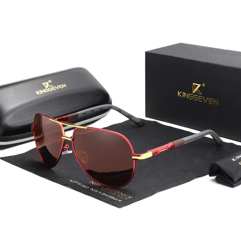 Stylish men's sunglasses with UV400 protection – Lennart-Red-Brown-State of Style