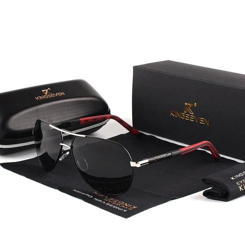 Stylish men's sunglasses with UV400 protection – Lennart-Silver-Black-State of Style