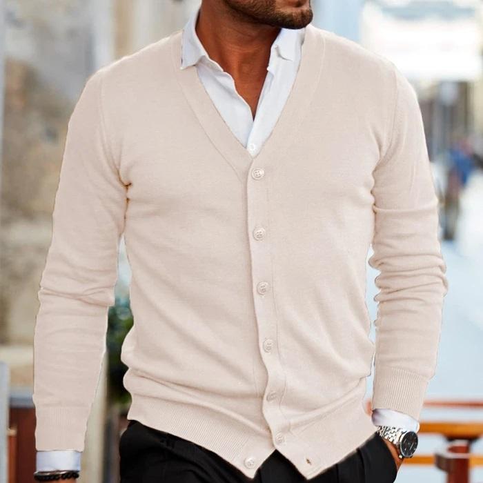 Stylish Men’s Vest with V-Neck and Button Closure - Lucas-Dark Red-S-State of Style