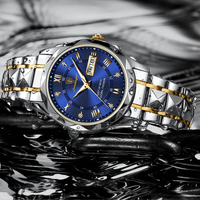 Stylish Men's Watch in Stainless Steel - LumiSteel-Gold Blue-State of Style