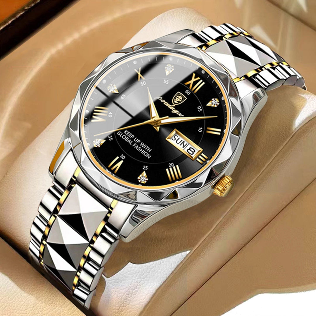 Stylish Men's Watch in Stainless Steel - LumiSteel-Gold Blue-State of Style