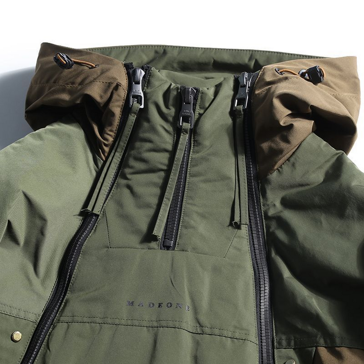 Stylish Men's Winter Jacket with Double Zip - NORDON-Green-S-State of Style