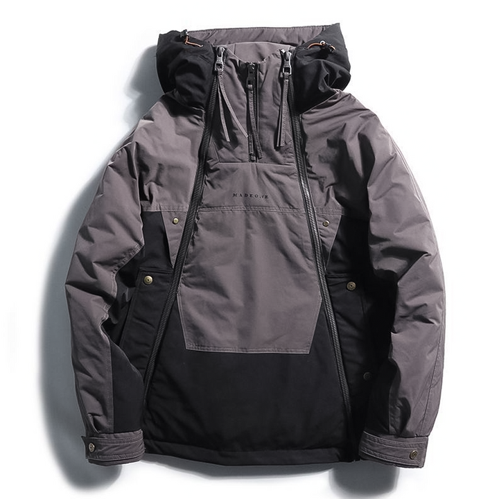 Stylish Men's Winter Jacket with Double Zip - NORDON-Grey-S-State of Style