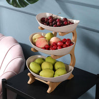 Stylish Metal Fruit Stand with 2 or 3 Tiers - StackFruit-Beige (2 Layers)-State of Style